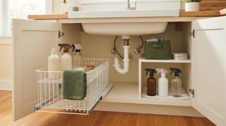 10 Best Under-Sink Organizers for Small Kitchens (That Actually Fit Around Pipes)